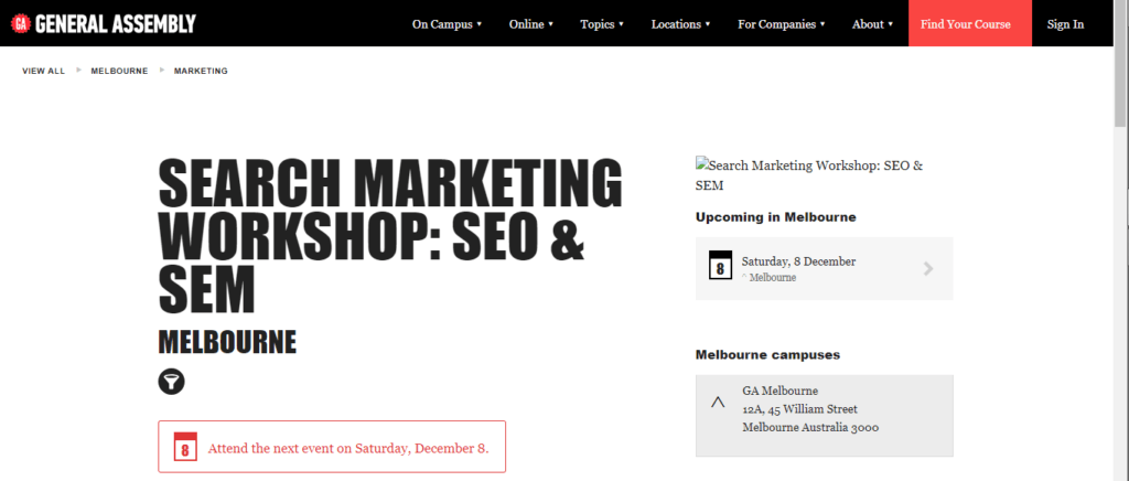 Search Marketing Workshop by General Assembly