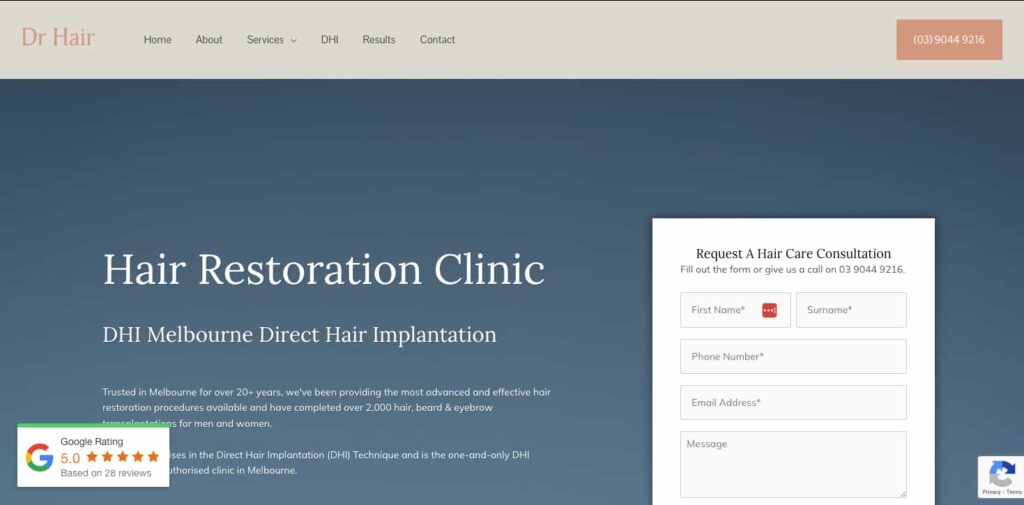Dr Hair Transplantation Clinic Melbourne